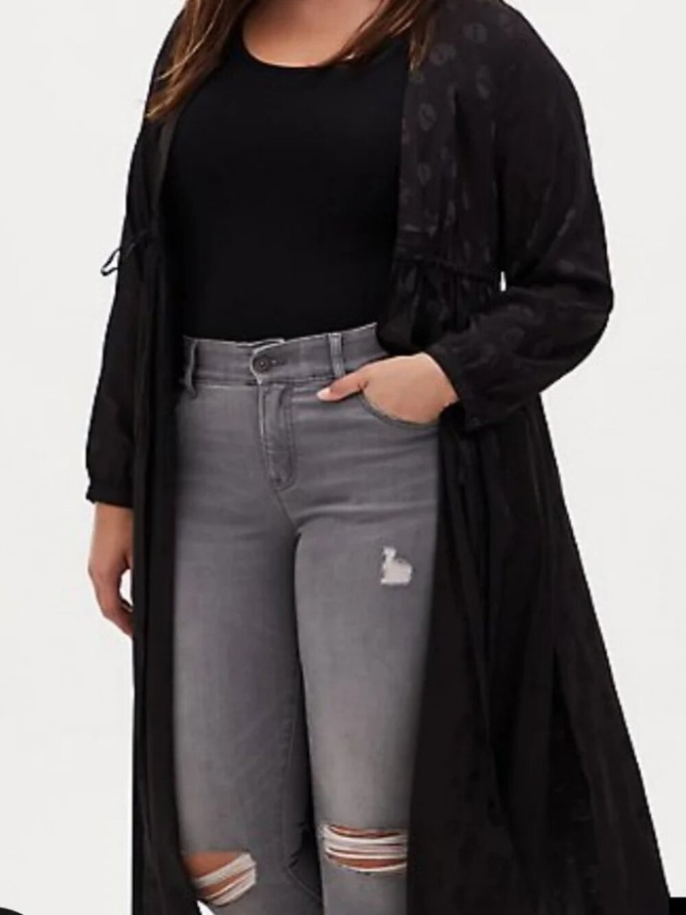 Skull jacquard duster kimno New with Tags Torrid 1X